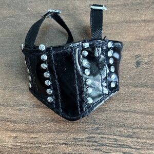 SHADOW HIGH Rainbow Heather Grayson Doll Outfit Black Studded Leather CORSET Top